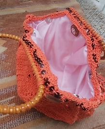 Meriko El örgüsü turuncu askılı ve el çantası